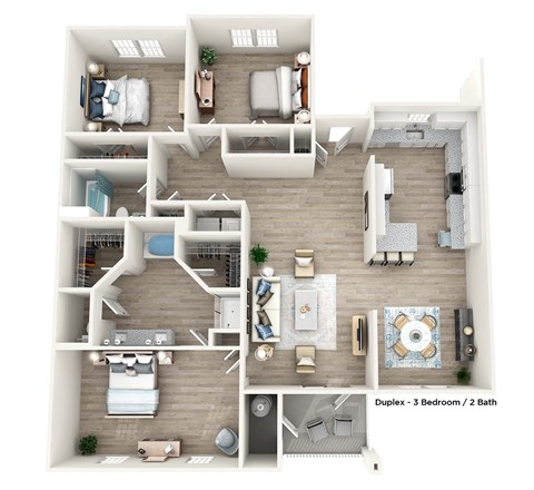 a 1 bedroom floor plan  395